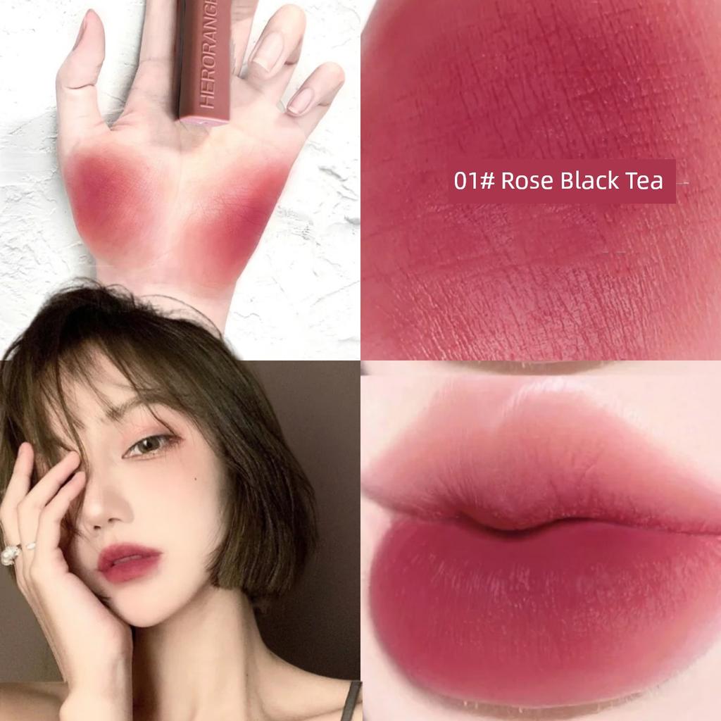 Strong Face and Air Field All Open Big Red Lips! Retro Red Lipstick Matte Finish Velvet Bright Red Lip Lacquer Lip Mud