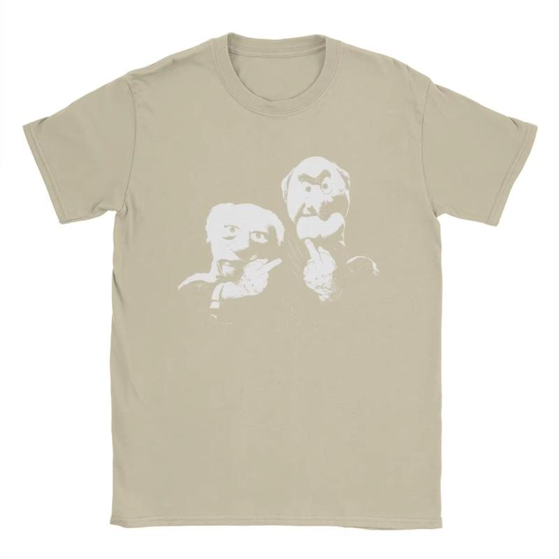 Statler And Waldorf Middle Finger Unisexs T Shirts Fun Tees Short Sleeve Crew Neck TShirt Pure Cotton Gift Idea Clothing