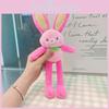 Jinnew Plush Dopamine Rabbit Keyring With Pull Out Design For Gift Backpack