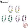 BAMOER 925 Sterling Silver Three Original Elegant Stackable Earrings Buckles for Women Fine Jewelry