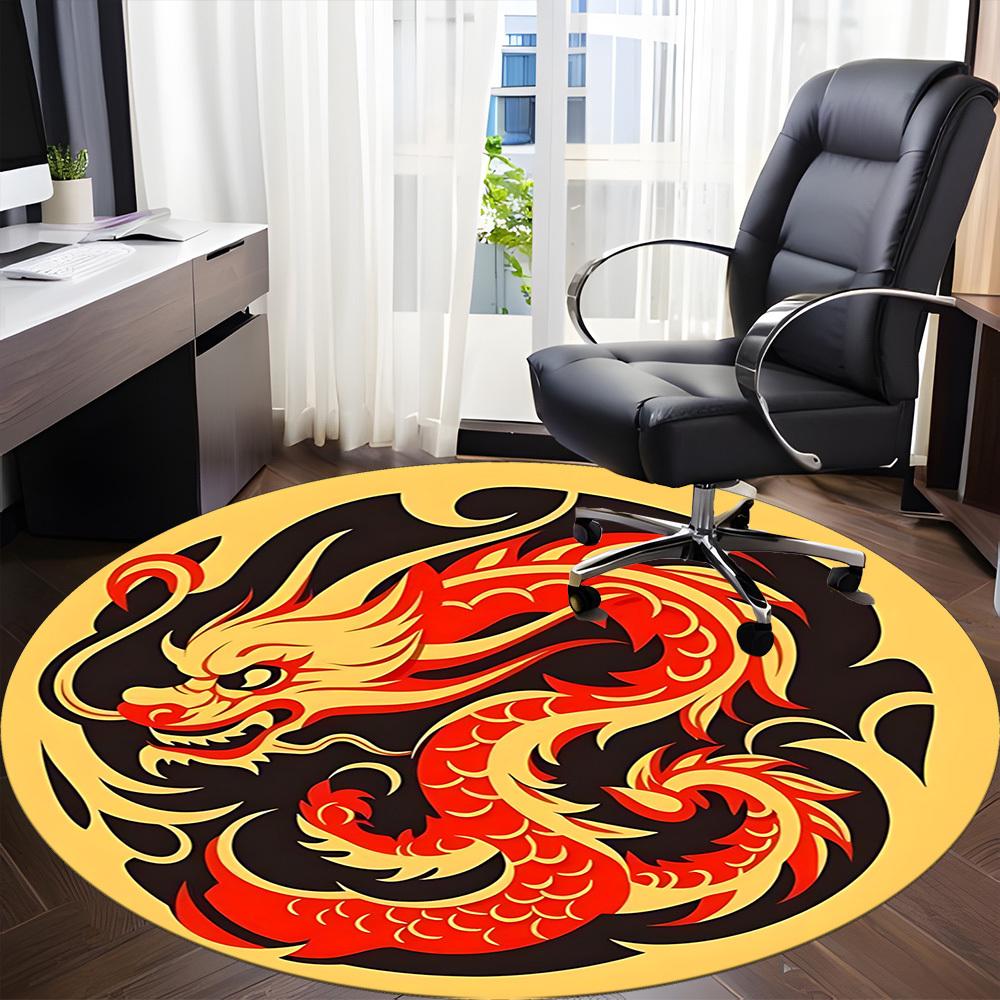 1PC Dragon Pattern Chair Carpet for Office, Indoor Non-Slip Washable  Carpet, Soft Comfortable Mat For Office Room yy250930172