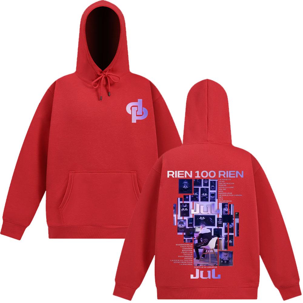 Rapper Jul Rien 100 Rien Album Tour 2025 Graphic Gothic Punk Hoodie Men's Women Fashion Pullover Hip Hop Winter Loose.tracksuit