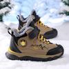 Зимняя детская модная флисовая теплая уличная обувь с высоким верхом, хлопковые ботинки, сноубутсы, походная хлопковая обувь 30-40