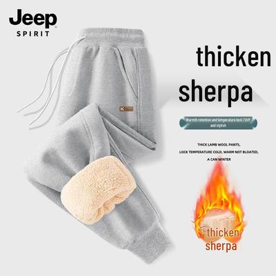 JEEP SPIRIT Мужские спортивные брюки с манжетами и плюшевой подкладкой