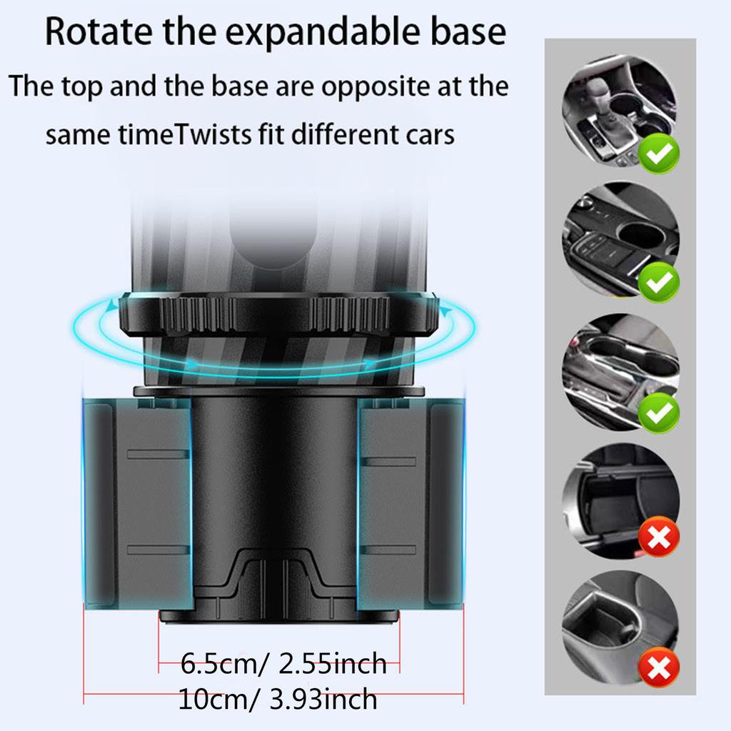 Автомобильный держатель для стакана воды «два в одном», полка из пенопласта, вращающееся на 360 градусов основание, встроенная в автомобиль стойка, держатель для стакана для напитков, расширитель