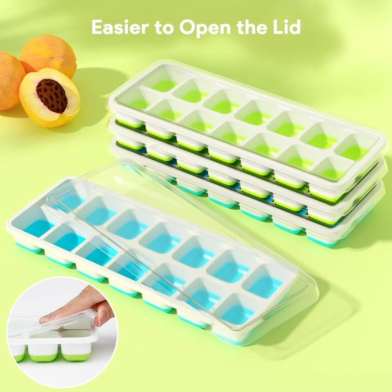 14Grid Silicone Ice Mold with Lid DIY Ice Trays Popsicle Ice Cream Mould for Cocktail Yogurt Juice Freezer Kitchen Bar Tools