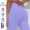 Women's High-Waist Seamless Knitted Yoga Leggings - Peach Hip-Lifting, Outdoor Fitness Running Pants