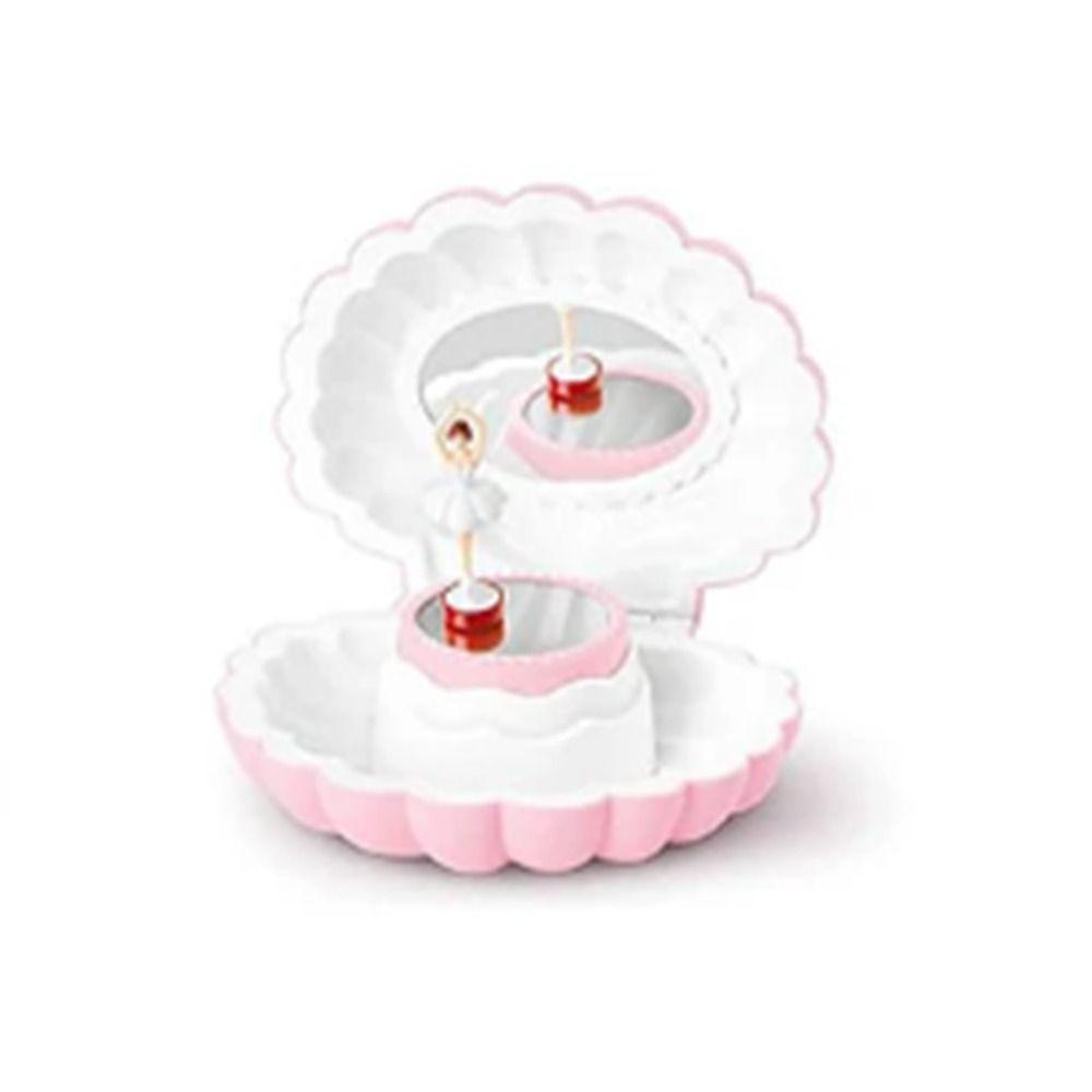 With Mirror Shell Rotating Music Box Shell Shape Jewelry Box Dancing Girl Music Box Girlfriend