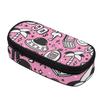 School Pencil Case Neat Design 300D Polyester Smooth Zipper with Main Compartment Mesh Pocket and Pen Slots for Boys Girls