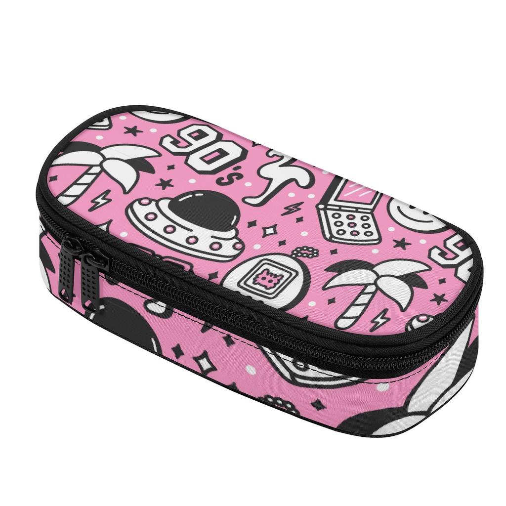 School Pencil Case Neat Design 300D Polyester Smooth Zipper with Main Compartment Mesh Pocket and Pen Slots for Boys Girls