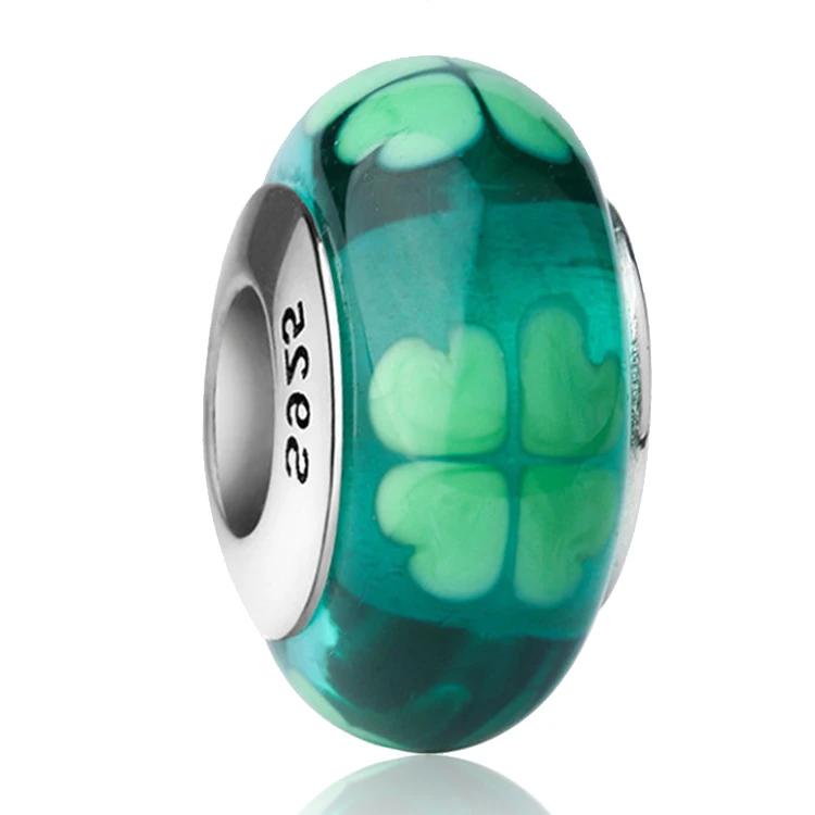 Новые оригинальные медные бусины-шармы из муранского стекла в виде цветка и листа, космическая радуга, для браслета, сделай сам, женские ювелирные изделия, подарок