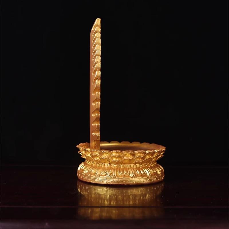 Resin Gold Base Backlight of Guanyin Bodhisattva Buddha Statue Lotus Platform Raised Base Home Furnishings