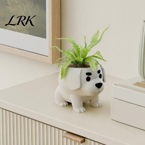 Маленький горшок 2 шт. Горшок-плантатор для собаки, Забавный 3D-печатный животный плантатор, Цветочный горшок с полированным краем, Милый щенок, Цветок для дома, офиса, декора в помещении и на улице, Микро