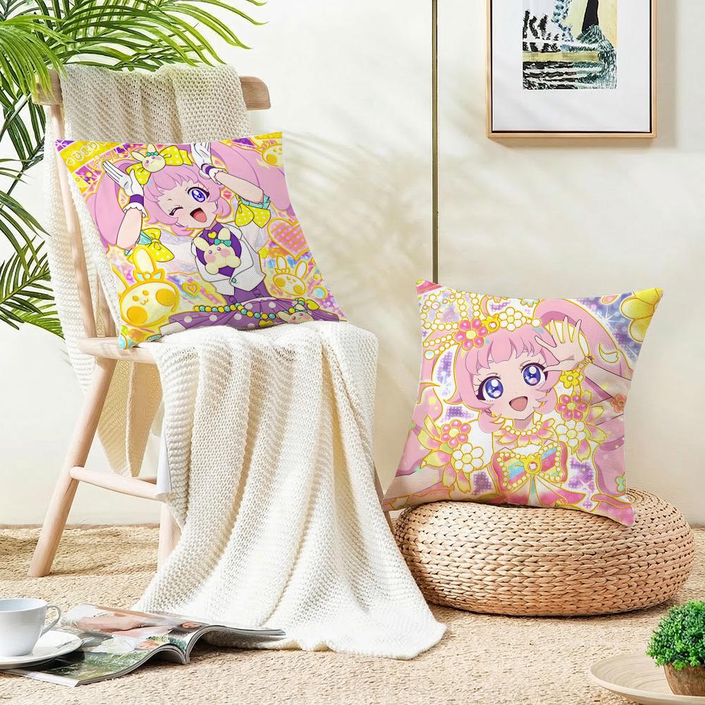 Cute HHimitsu no AiPriS Cushion Cover Breathable and skinfriendly linen pillowcase square removable and washable cushion