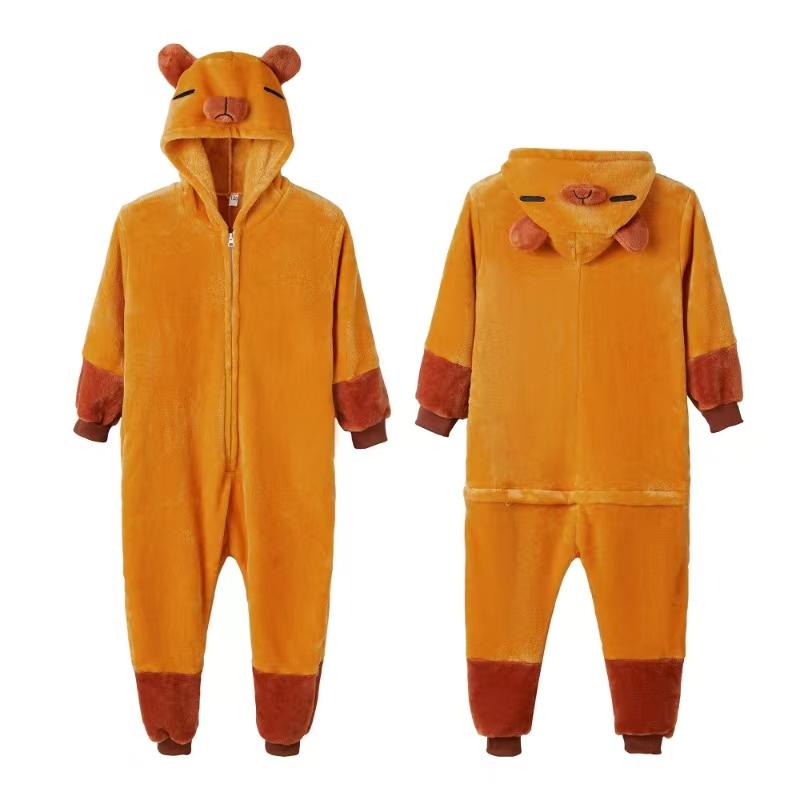 Capybara Onesie Pajamas for Kids, Cartoon Character Kigurumi, Labubu Birthday Christmas Gift, Family Matching Sleepwear Party Costume,  Photo Shoot