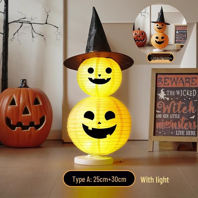 Glowing Pumpkin Lantern Halloween Decor for Doors, Shops, and Bars