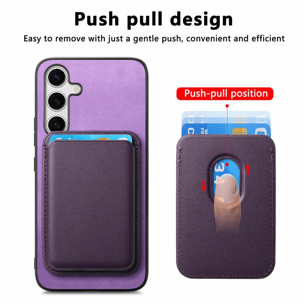 For Samsung Galaxy S25 Case Detachable Magnetic Card Bag Leather Phone Back Cover