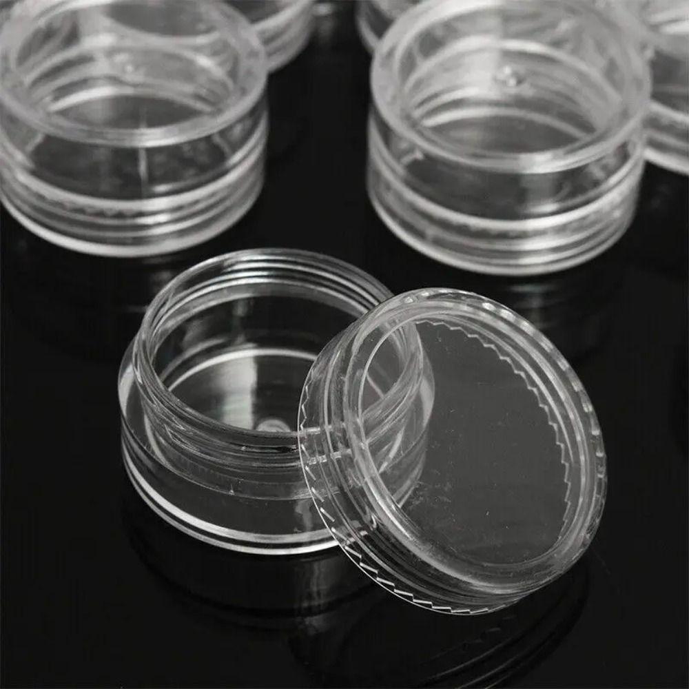 Portable Jewelry Storage Box Transparent Small Round Jars Mini Clear Cream Jar Women