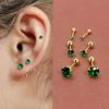 2Pcs Stainless Steel Little Green Cubic Zirconia Ear Studs Earrings For Women Tiny Helix Tragus Piercing Earring Korean Jewelry