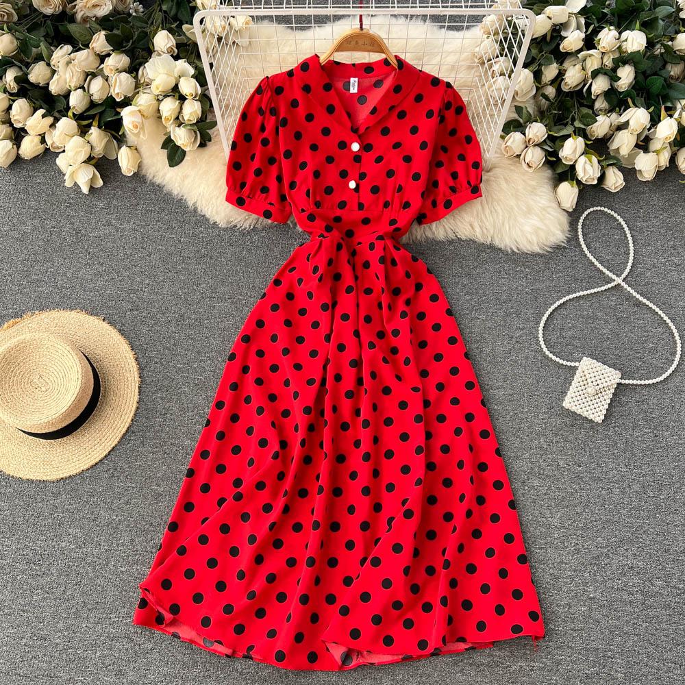 RUGOD Маленькое шифоновое платье Fresh Mori Super Fairy, темпераментное платье с V-образным вырезом, среднее и длинное платье феи Platycodon, платье для французского чая-брейка