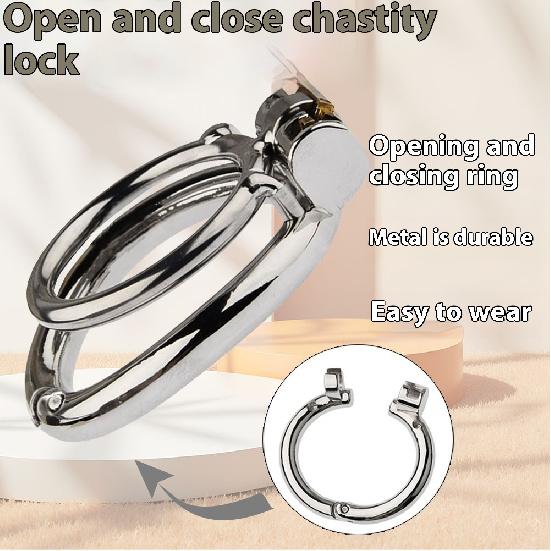 New Male Chastity Device Flat Cat Claw Stainless Steel Chastity Lock Cock Cage Open and Close Rings Sexy Toy for Men Gay Couple