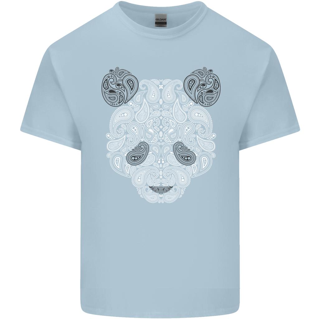 Paisley Panda Bear Unisexs Light Cotton Tshirt