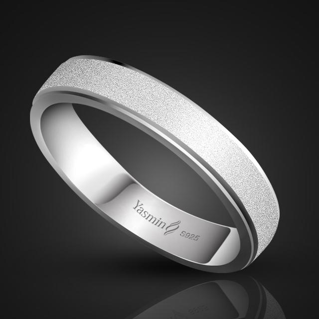 Simple Marriage Engagement Ring 100 %925 Sterling Silver Couple Ring Woman &Man Single Ring Solid Silver Jewelry Gift