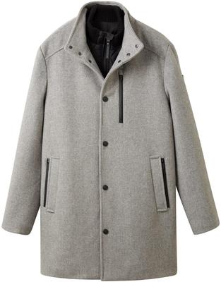 Пальто Tom Tailor 2 в 1 Mantel (1037349) из шерстяной саржи светло-серого цвета