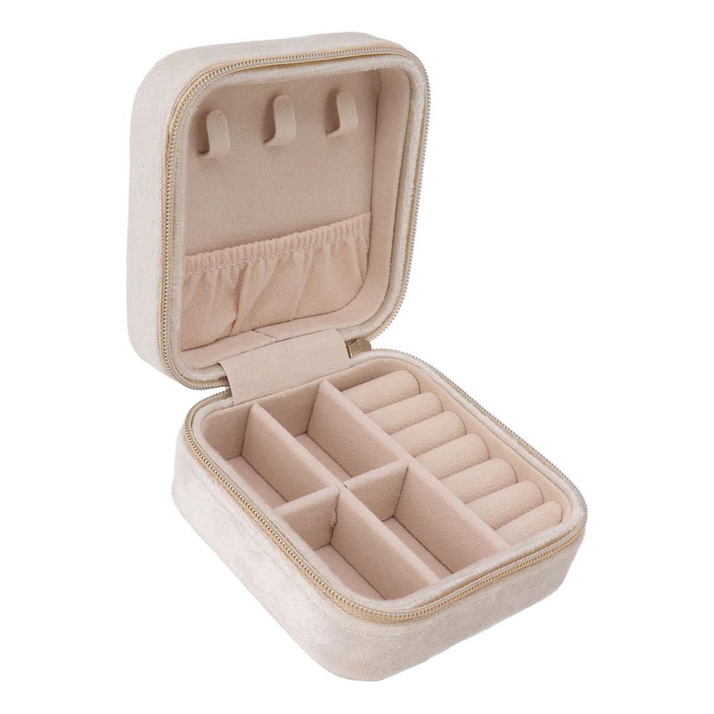 Velvet Travel Jewelry Box Organizer 2 Layer Small Portable Storage Case 2 Layer for Necklaces Rings