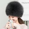 Шапка-ушанка из лисьего меха женская зимняя версия теплая защита ушей меховая шапка берет снежная шапка лыжная сумка головная шапка тонкая
