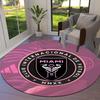 Inter Miami CF Round Area Rug,Carpet Rug for Living Room Bedroom Sofa Playroom Decor,Non-slip Floor Mat