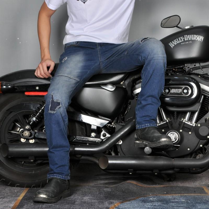 Winx Wheels Mens Motorcycle Jeans Distressed Washed Straight Leg Riding Pants With Silicone Protection
