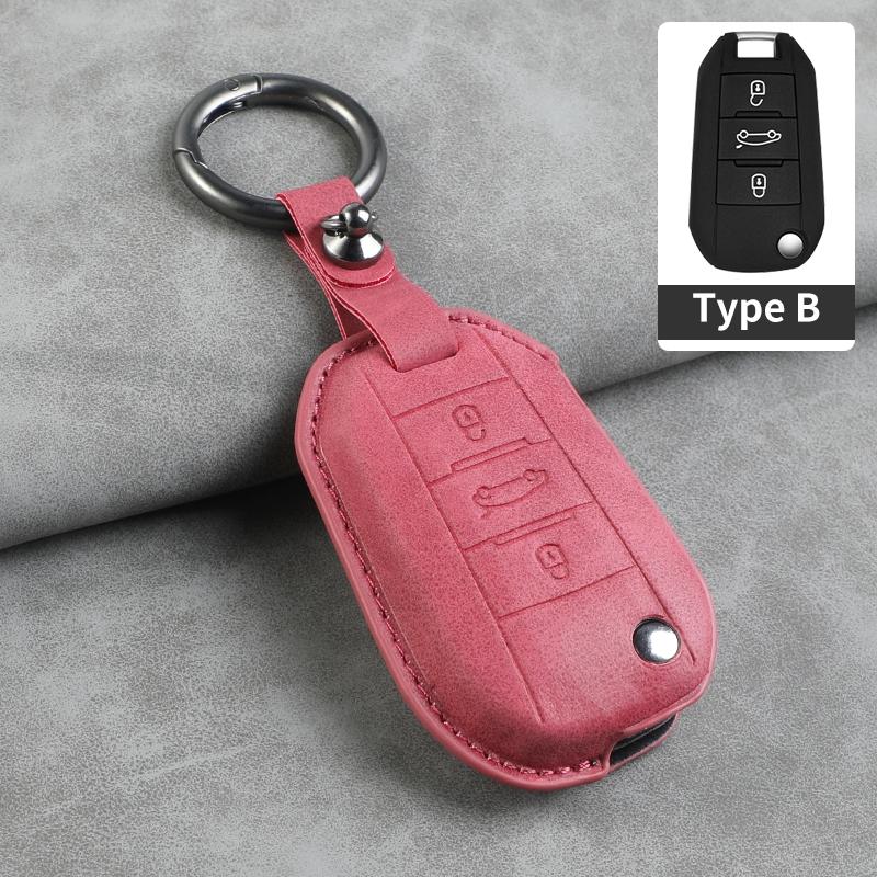 Leather Car Flip Key Case Cover for Peugeot 208 308 408 508 2008 3008 4008 5008 306 407 807 for Citroen C1 C3 C4 CACTUS C6 C8