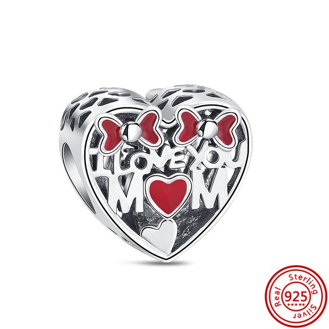 100% стерлингового серебра 925 пробы, подвеска для мамы, бусины в форме сердца навсегда, подходят оригинальные модные подвески, браслет, ювелирные изделия своими руками, подарок на день матери