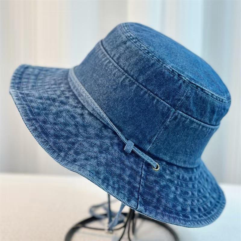 Sub dark blue spring and summer women's basin hat men's cowboy bucket hat outdoor hat sunshade tether breathable versatile hat