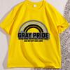 Gray Pride Were Here TShirt Men Women Round Neck Short Sleeve T Shirt Casual Comfortable Round Neck Short Sleeve Tshirt