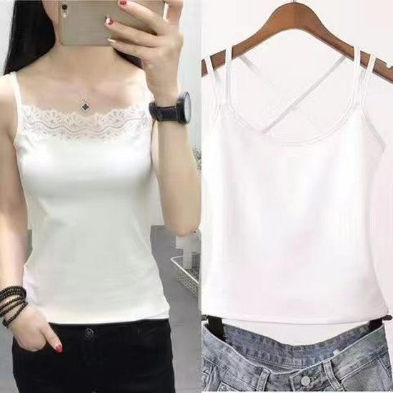 Women's Solid Color Slim Fit Camisole - Anti-Exposure Base Layer (1-2 Pieces) for Inner or Outer Wear