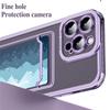 Для iPhone 16 15 14 13 12 11 7 8 Xs Xr SE Pro Max Plus Покрытие Прозрачный ТПУ Толкающий рот Вставка Слот для карт Кошелек Сумка Держатель Задняя крышка Shell Case
