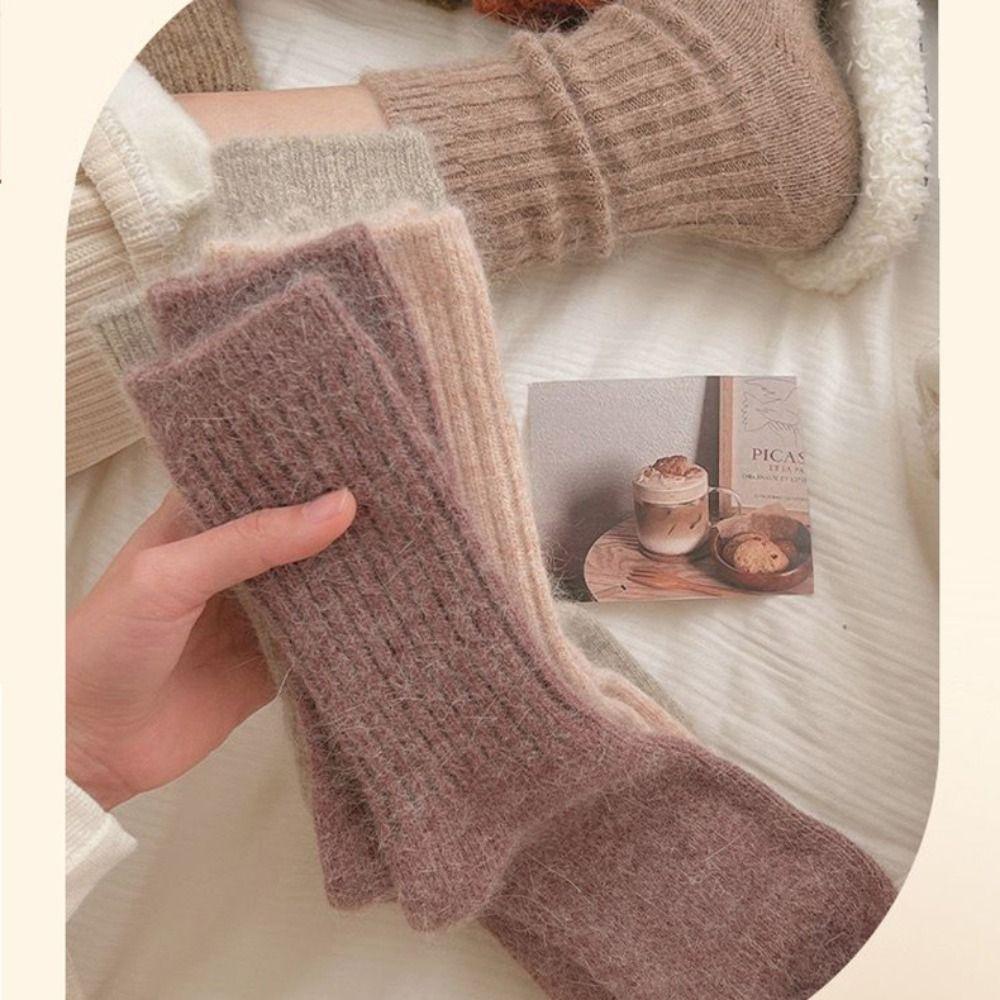 Thick Winter Warm Velvet Socks Cashmere Sleep Home Socks Soft Long Socks For Women