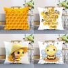 Bee & Letter Graphic Pillow Case Cushion Cover Polyester Pillowcase Decorative Sofa Cushion Pillowcase Home Decor
