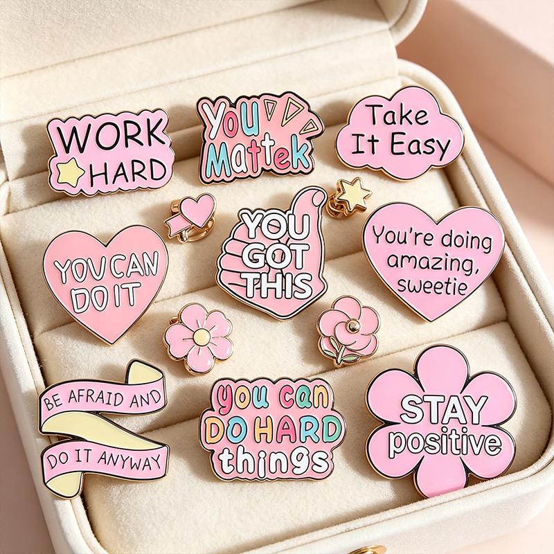 Xiaomi 3-7pcs/set Spanish Sticky Notes Motivational Text Enamel Pin Humor Office Satirical Quotes You Are Allowed To Say NO Brooch Pins