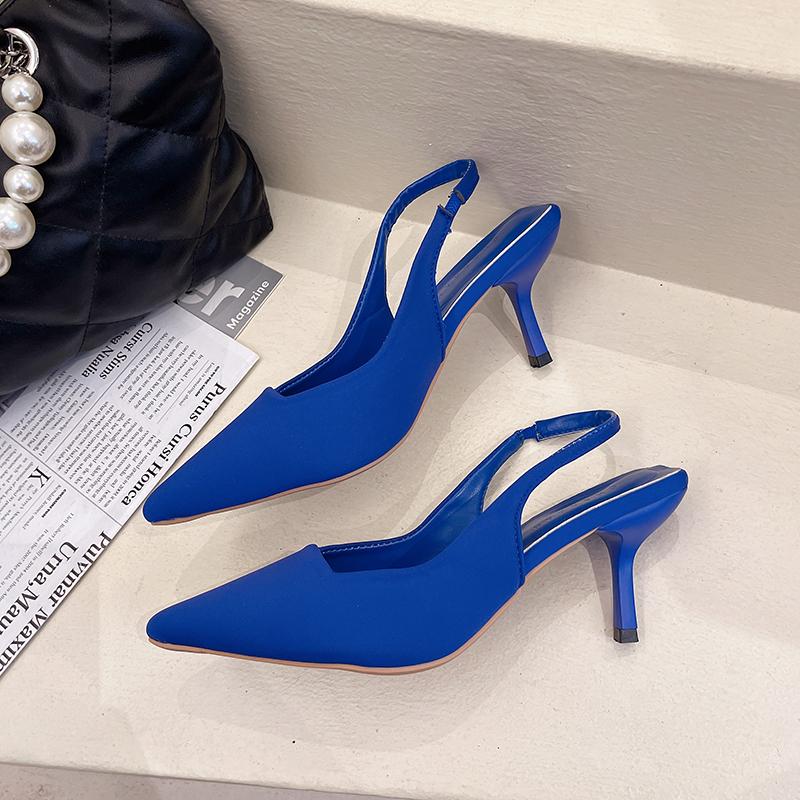 Модные элегантные женские туфли на высоком каблуке, женские туфли-лодочки с открытой пяткой, фиолетовые, зеленые, оранжевые, на каблуках, роскошные свадебные туфли