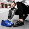 New Brand Blue Mens Fashion Sneakers Luxury Shiny Metal Men Skateboard Shoes Designer Glitter Men Flat Casual Shoes Plus Size 47