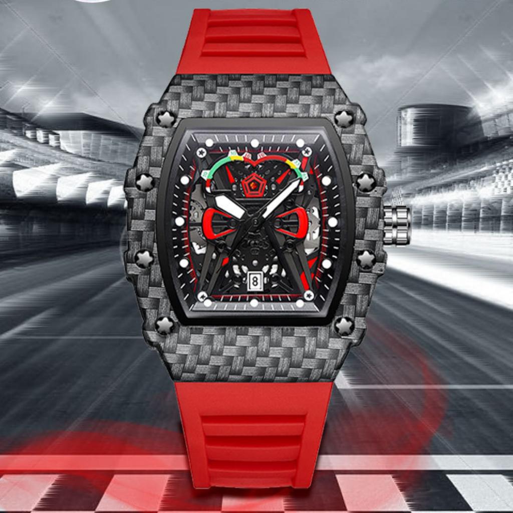 UTHAI CQ232 New Concept New Watch Men's Trendy Waterproof Glow Men's Watch Watch Silicone Wine Barrel Quartz Watch