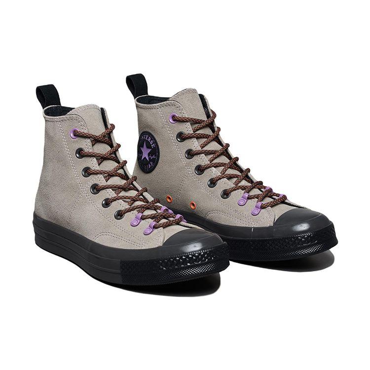 Converse Chuck Taylor All Star 1970-е Модные Универсальные Высокие Кеды из Козьей Кожи и Канвас Унисекс Серые Черные 172500C