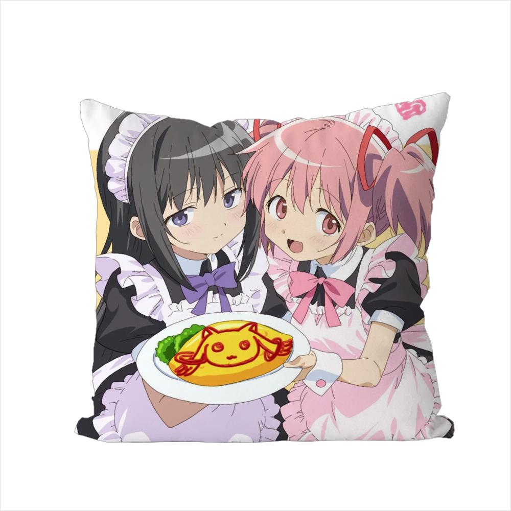 Чехол для подушки Puella Magi Madoka Magica для автомобиля, дивана, декоративный для дома, двусторонний принт, плюшевая квадратная декоративная подушка, наволочка