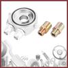 Universal Car Aluminum Alloy Oil Filter Cooler Sandwich Thread Plate Adapter Oil Cooler Kit Silver Tone M20x1.5 1/8 NPT Replace Parts
