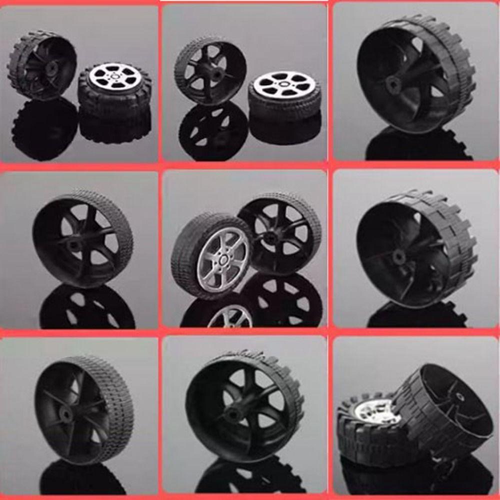 Black Four-wheel Toy Accessories Mini Rubber Wheels Model High Quality Drive Car Wheels