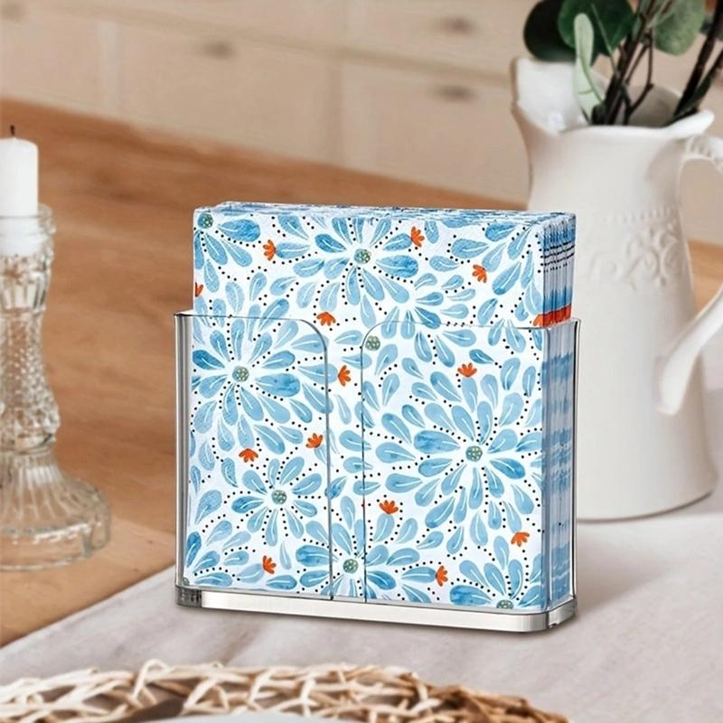 Элегантный прозрачный акриловый диспенсер для салфеток Настольная подставка для хранения салфеток для кухни Диспенсер для салфеток Принадлежности для ванной комнаты