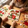 Garden Ornament Making Kit DIY Christmas Magic Felt Sticker Art for Kids, 3D Layered Santa & Tree Beginner Friendly Craft Supplies Set, No Mess
